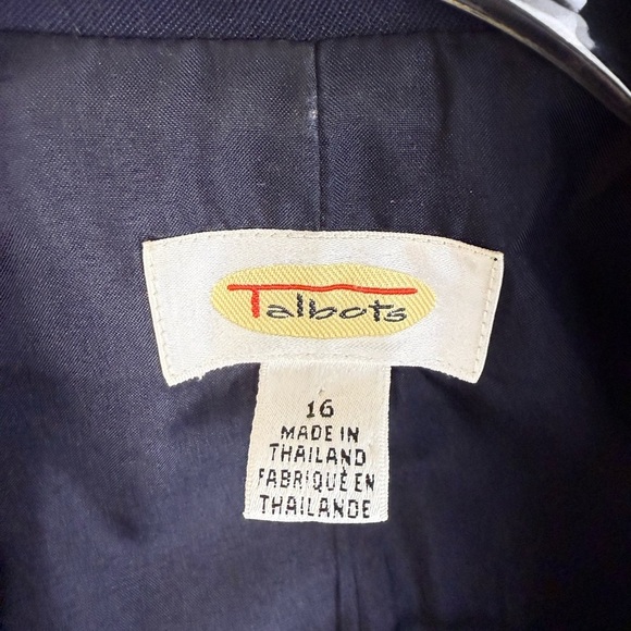 Women’s vintage Talbots long blazer size 16 navy - Picture 2 of 8